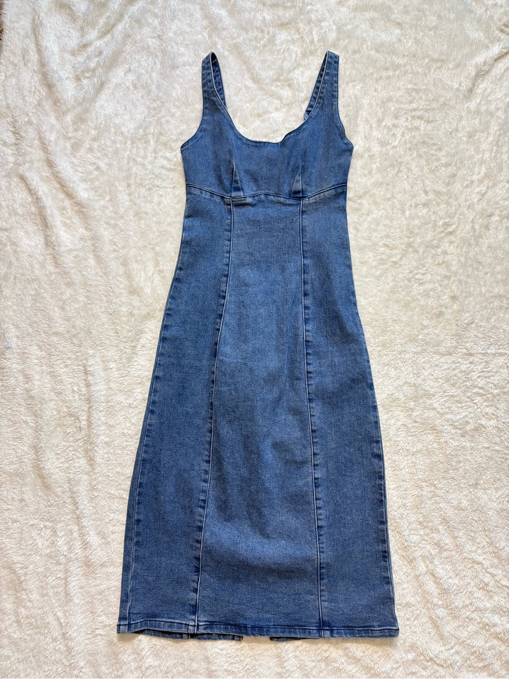 Rue21 Blue Denim Fitted Midi Dress